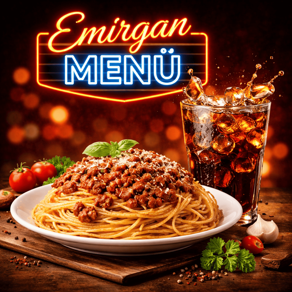 Spagetti bolone içecek menü 